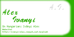 alex ivanyi business card